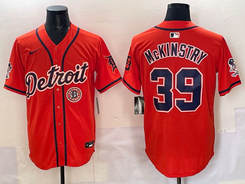 Men 2025 Detroit Tigers 39 Mckinstry Orange Nike MLB Jersey style 07